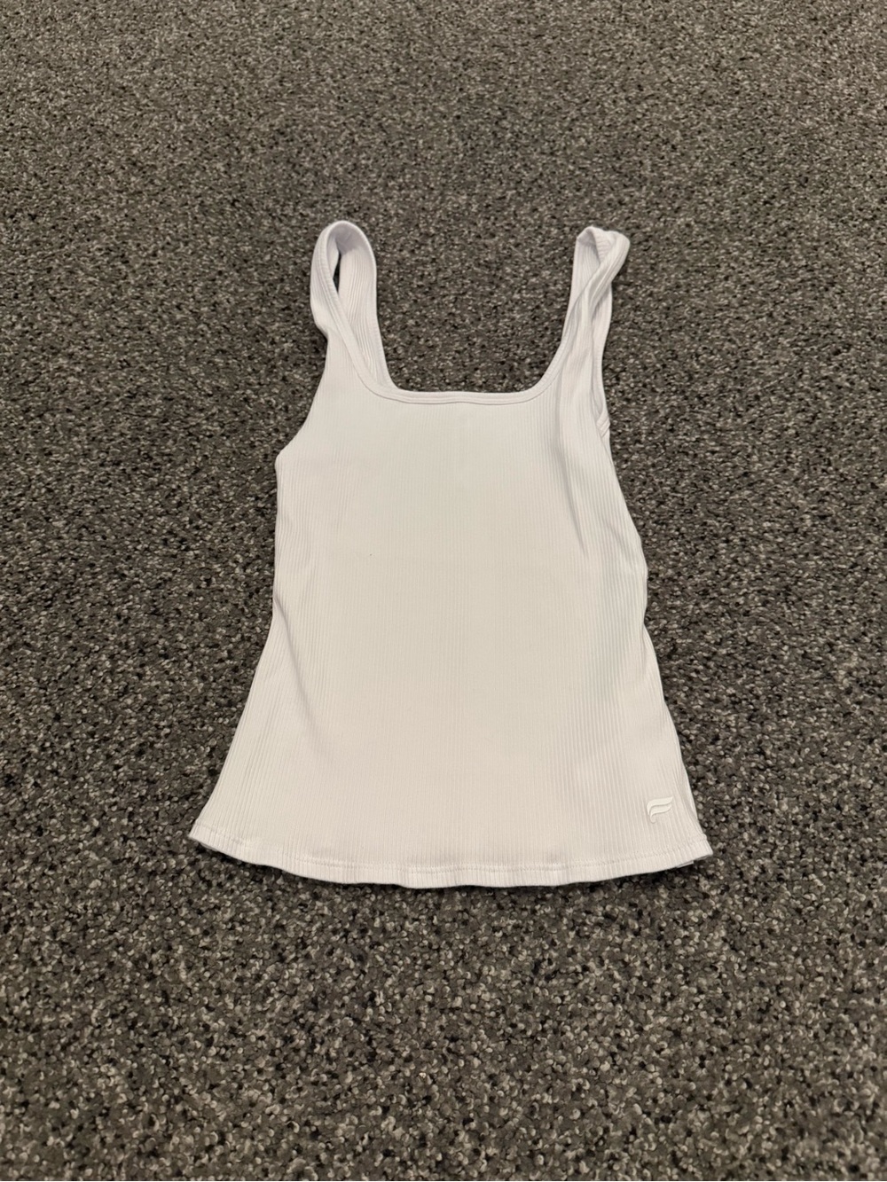 Fabletics White Ribbed Square-Neck Tank